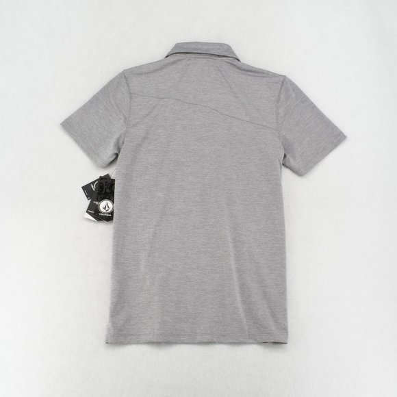 Volcom Polo Shirt Small Mens Hazard Performance Short Sleeve Jersey Heather Grey - Picture 7 of 8